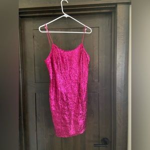 Bring It Magenta Sequin Bodycon Mini Dress from lulus